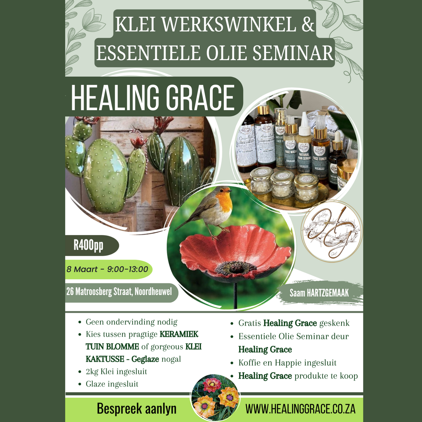 Klei Werkswinkel en Essentiele Olie Seminar